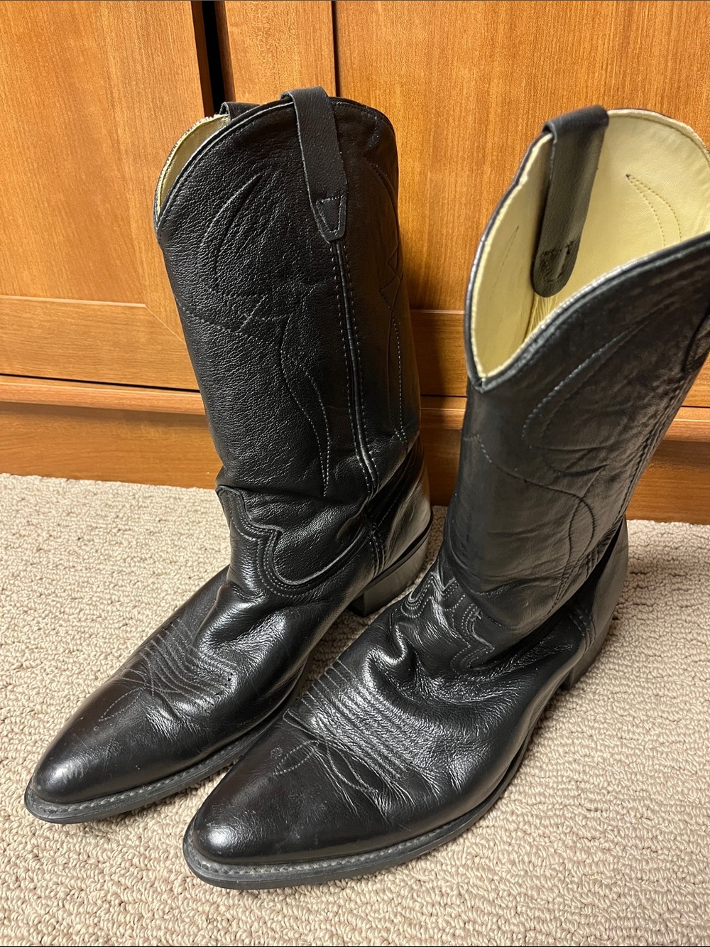 Dingo Black Leather Western Cowboy Boots